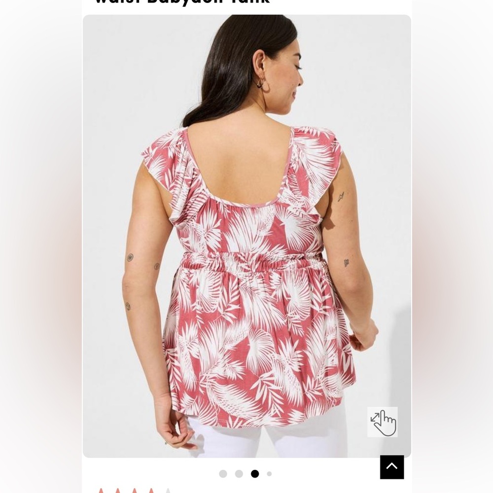 NWT Torrid Super Soft Square Neck Cinched Waist Babydoll Tank Size1x Dusty Rose - Picture 4 of 11